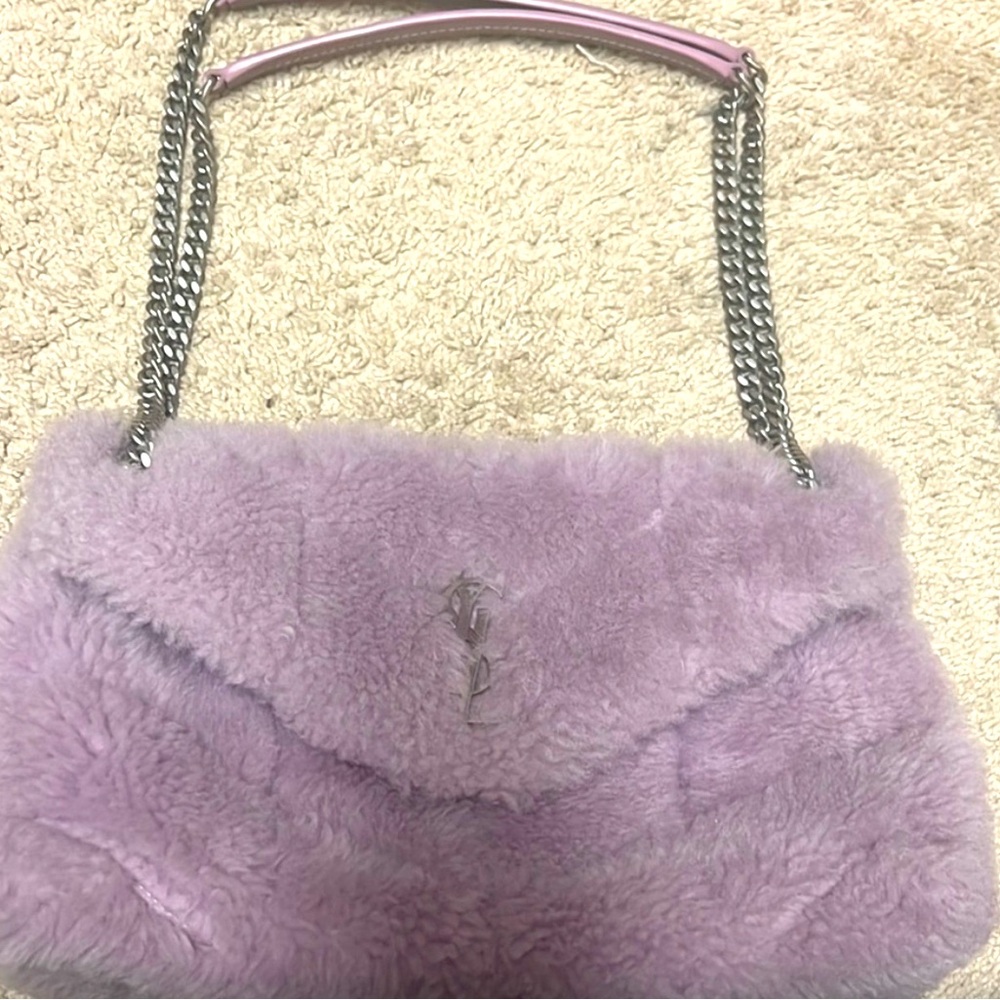 Authentic YSL LOU LOU SHEARLING LARGE PUFFER BAG. Gently used. Discontinued